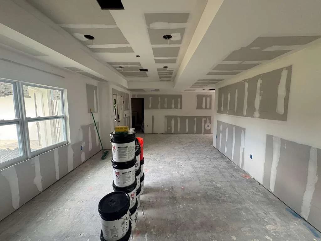 Room addition with drywall and coffered ceiling framing installation — Central Florida